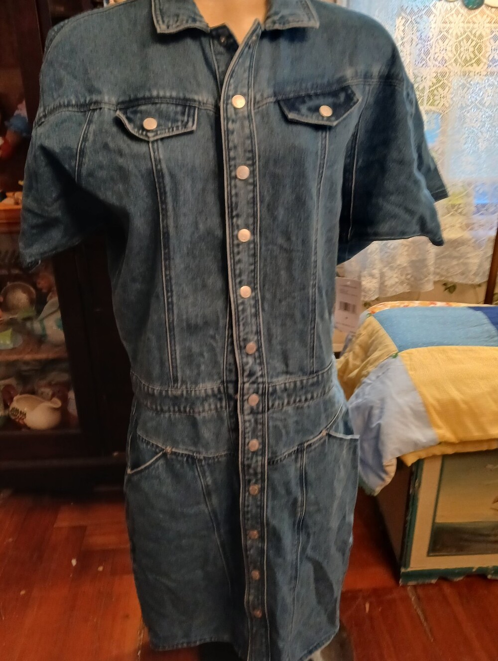 Gloria Vanderbilt Christian Siriano Blue Denim Dress Detailed Sz 10 New W Tags